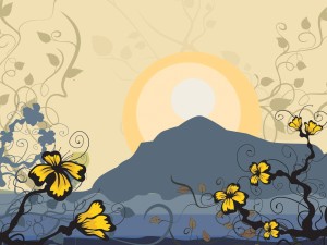 Flower Pattern Sunset Shadow Backgrounds