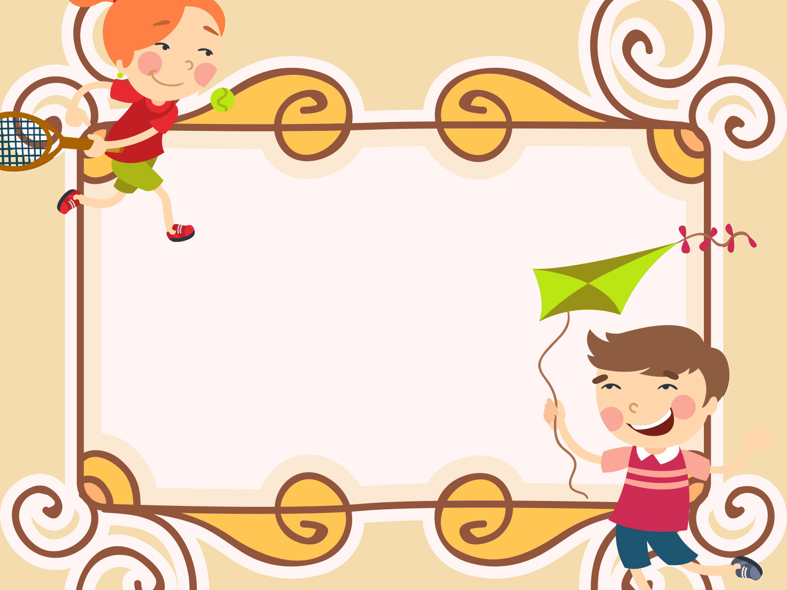 Sweet Cartoon Photo Frame Powerpoint Templates - Border & Frames, Brown,  Education, Kids - Free PPT Backgrounds and Templates