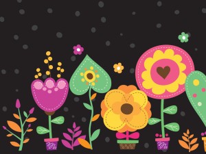 Pink Green Flowers Backgrounds