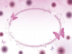 Floral Circle with Butterflies Backgrounds