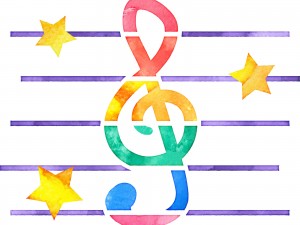 Music Notes in Colors Backgrounds