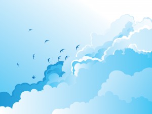 Sky Birds are Flying Powerpoint Templates