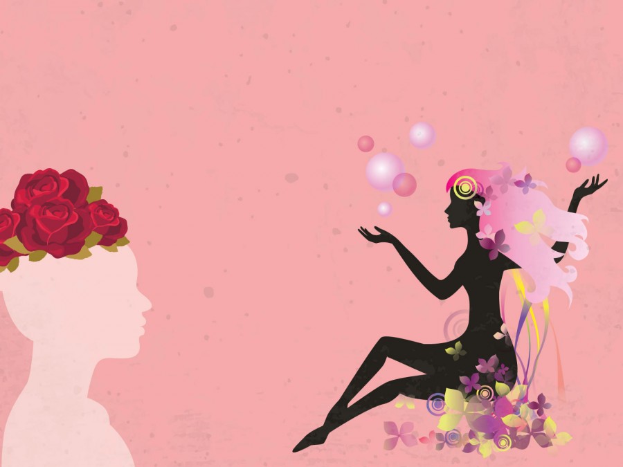 Beautiful Flowers For Women Day Powerpoint Templates Flowers Fuchsia 