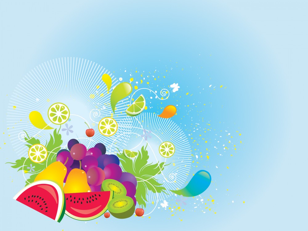 Fresh Vegetables Powerpoint Templates Blue Food Drink Green 
