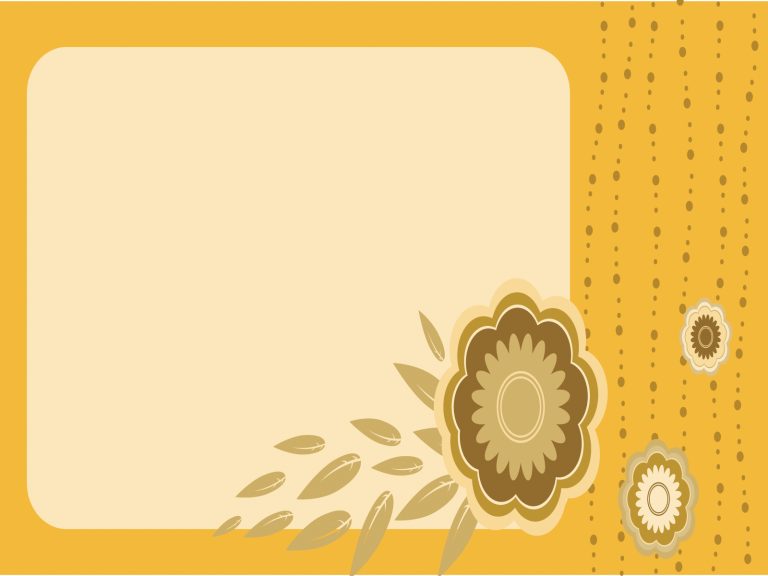 Frame Design For Powerpoint Floral Frame Powerpoint Templates - Border & Frames, Yellow Backgrounds