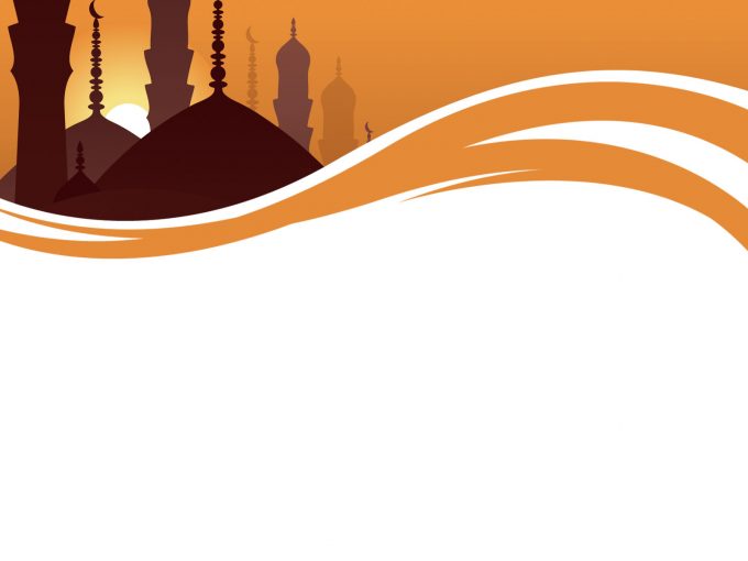 A Mosque on Orange Powerpoint Templates - Religious Backgrounds