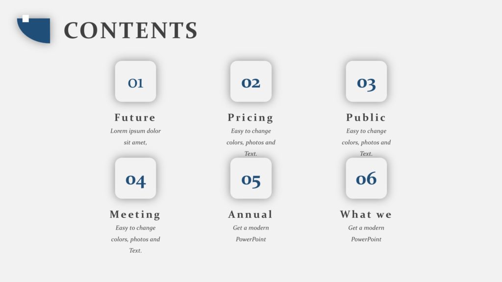 Editorial Powerpoint Templates - Blue, Editorial, Silver Backgrounds