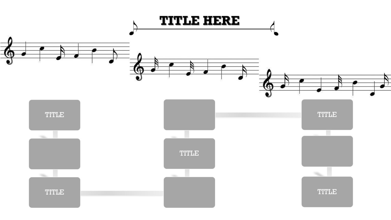 Piano Music Powerpoint Templates - Black, Music, White Backgrounds