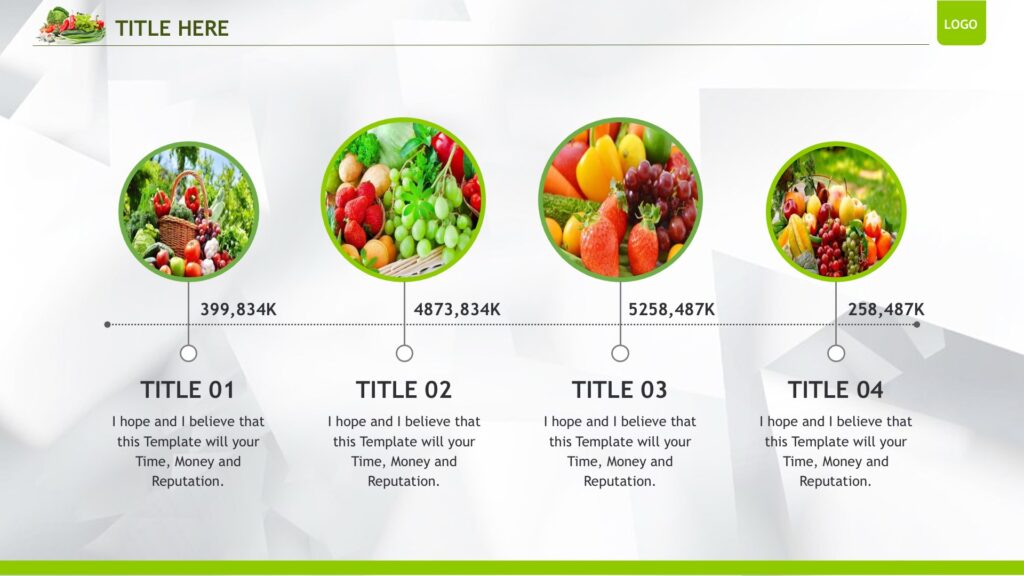 Organic Vegetables Powerpoint Templates - Food & Drink, Green Backgrounds