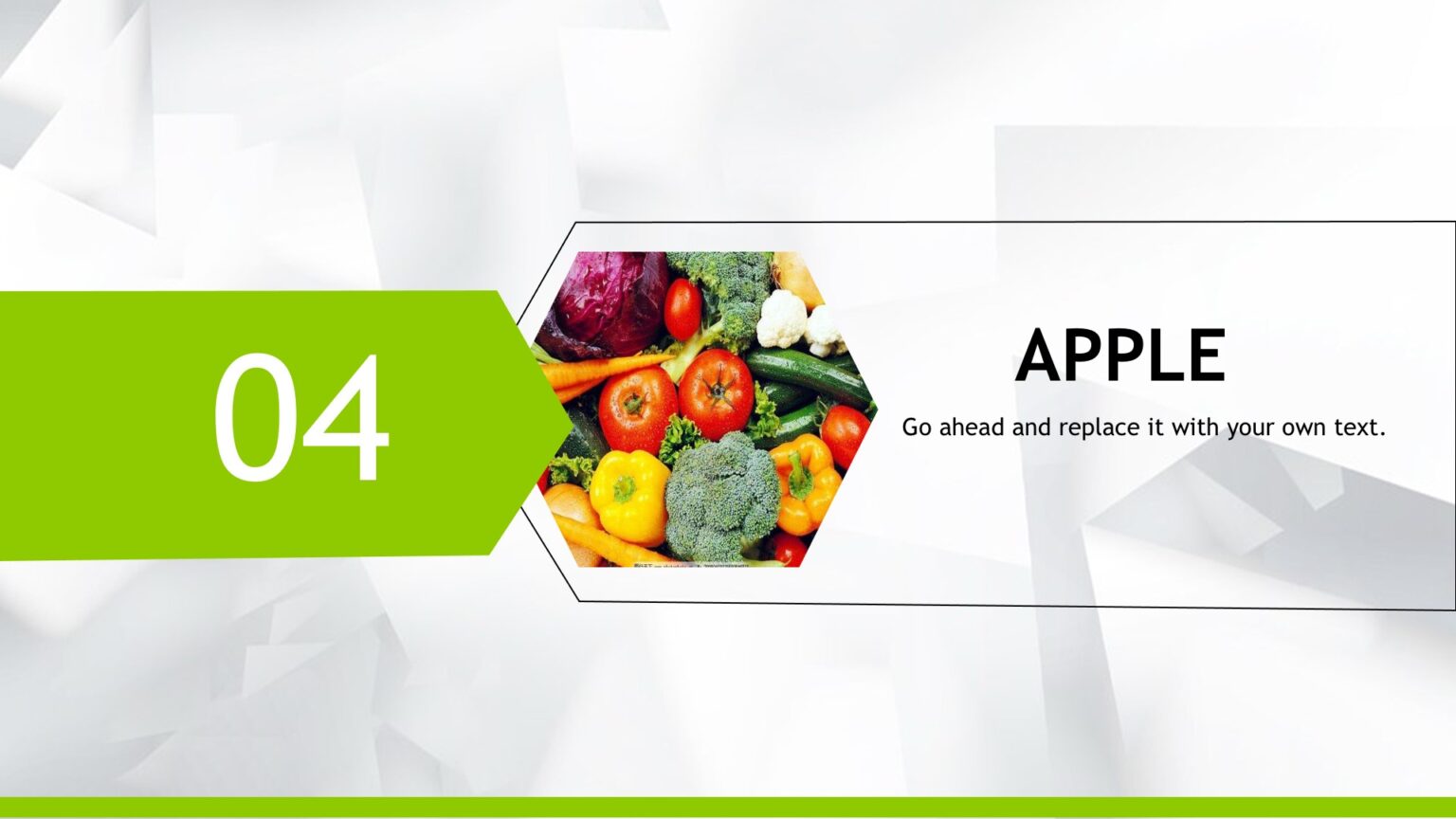 Organic Vegetables Powerpoint Templates - Food & Drink, Green Backgrounds