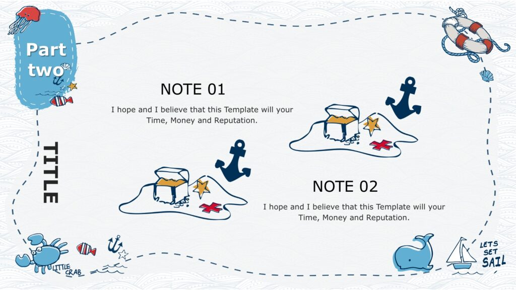 Fishery Marine Powerpoint Templates - Blue, Border & Frames Backgrounds