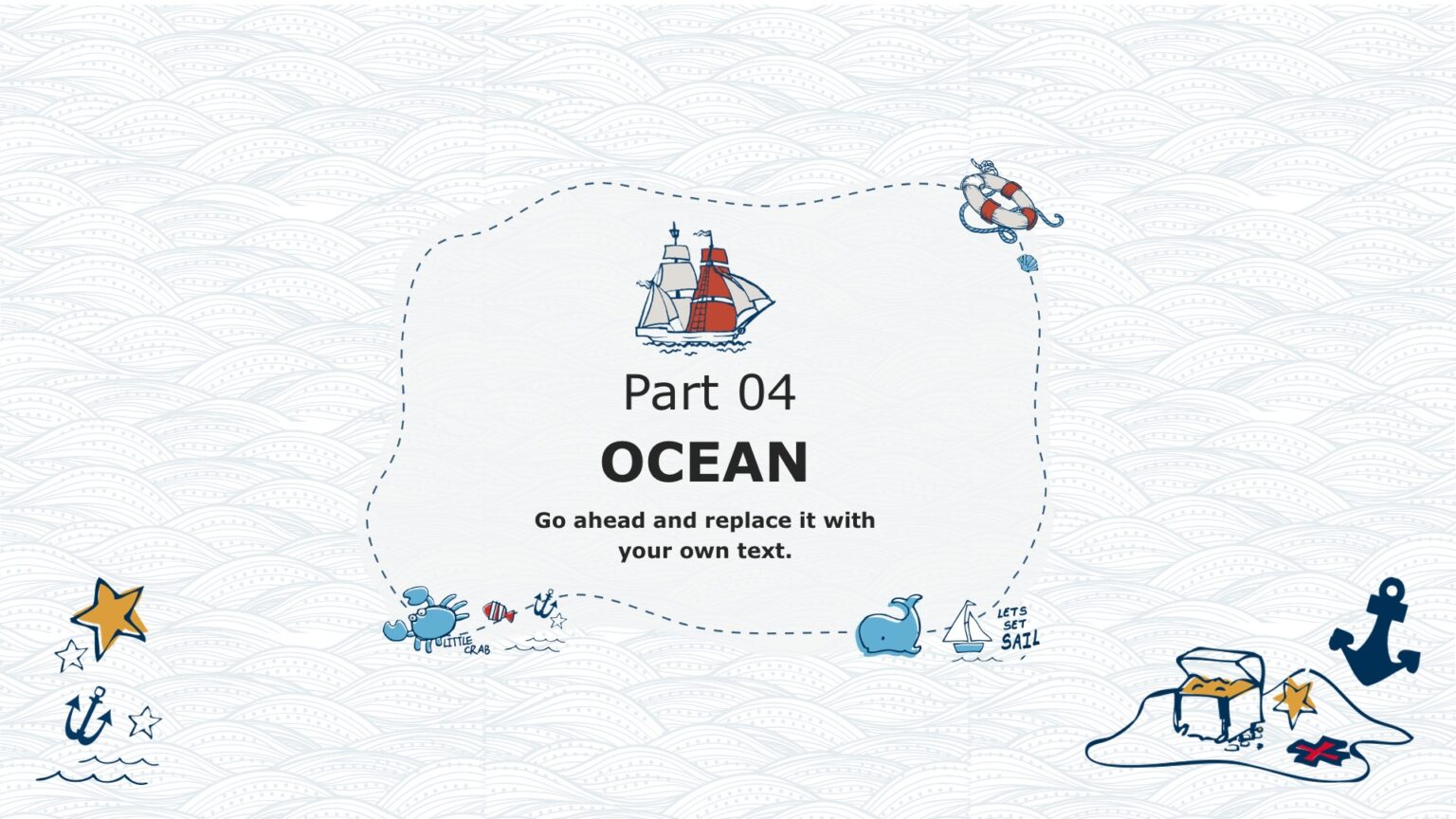Fish Boder For Powerpoint Fishery Marine Powerpoint Templates - Blue, Border & Frames Backgrounds