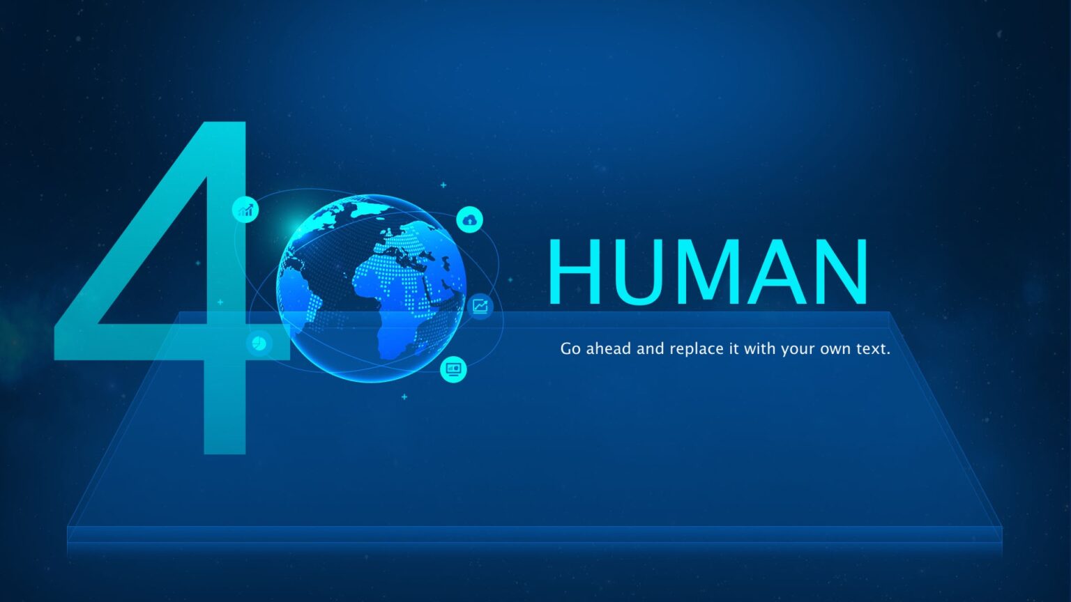 Cyborg Technology Powerpoint Templates - Blue, Technologies Backgrounds