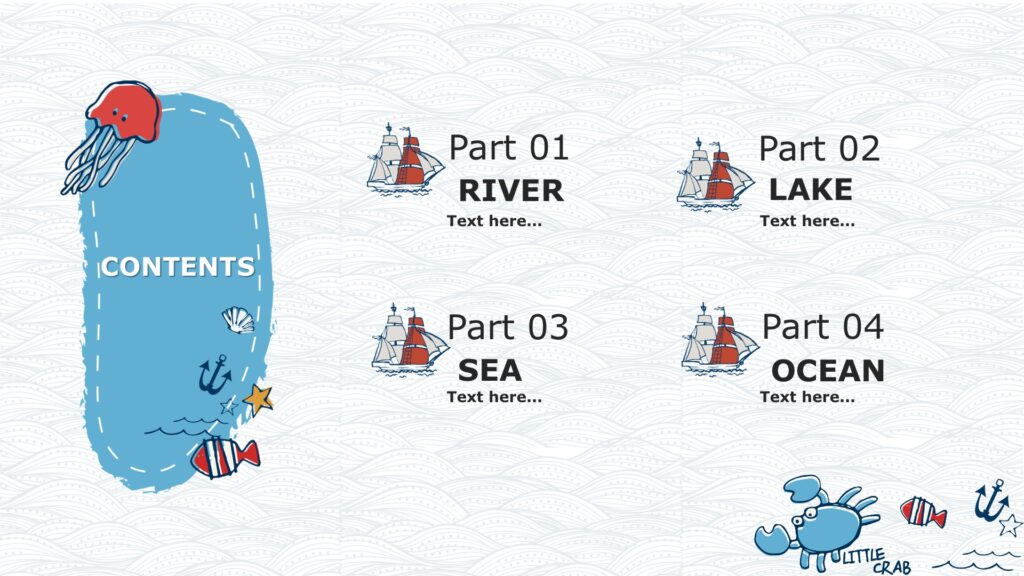 Powerpoint Fish Border Fishery Marine Powerpoint Templates - Blue, Border & Frames Backgrounds