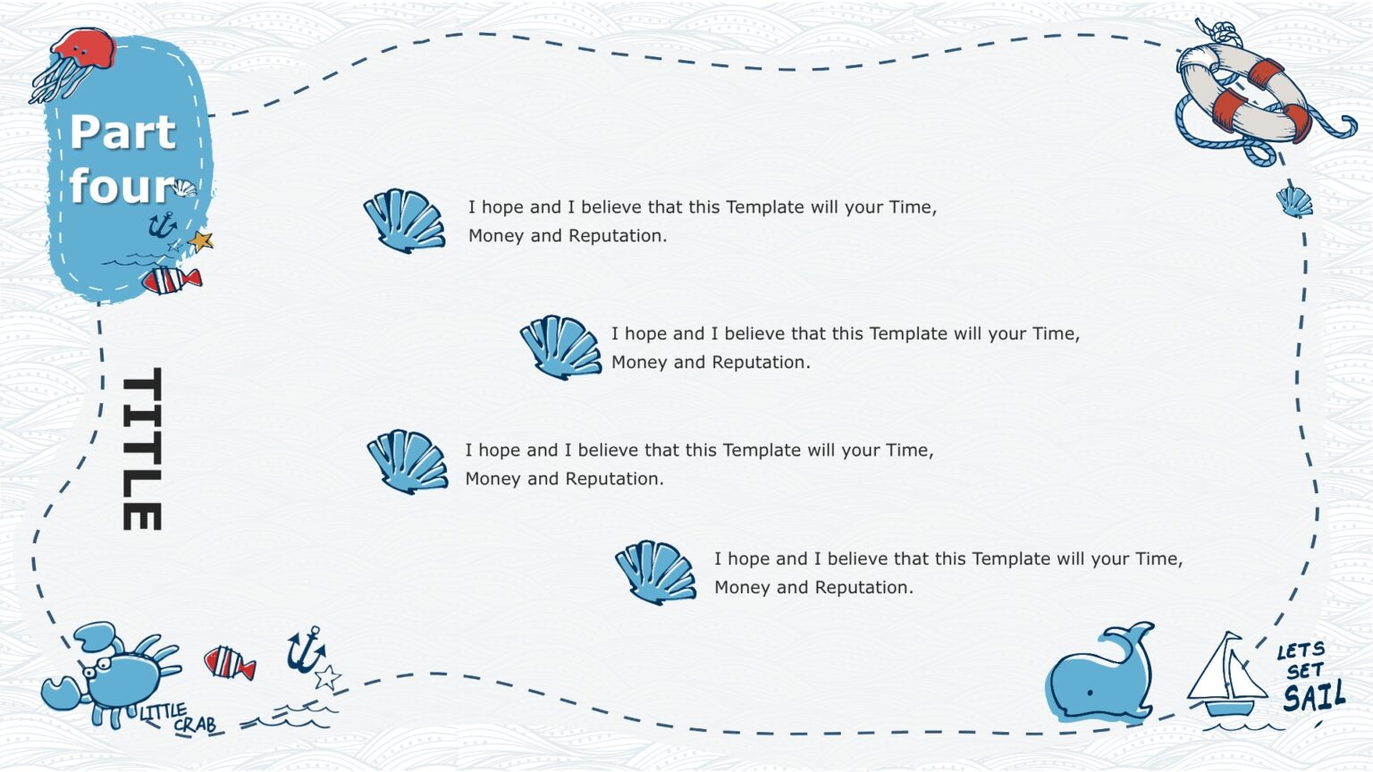 Fishery Marine Powerpoint Templates - Blue, Border & Frames Backgrounds