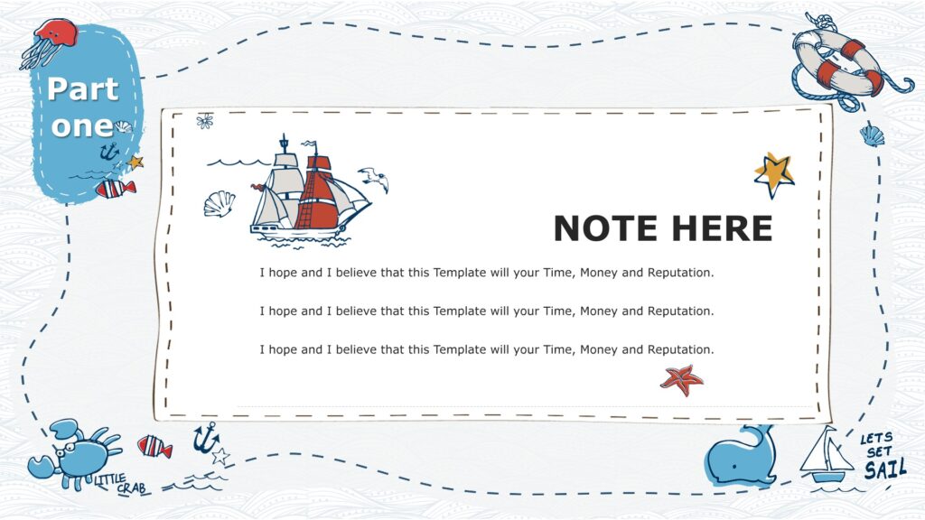 Powerpoint Fish Border Fishery Marine Powerpoint Templates - Blue, Border & Frames Backgrounds