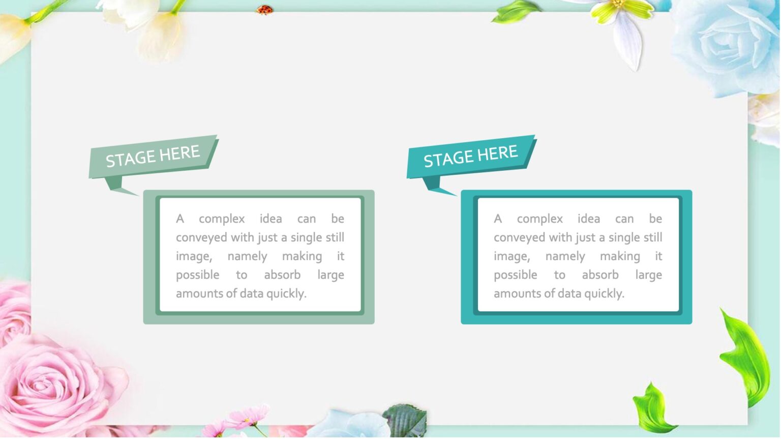 Rose Frame Powerpoint Templates - Border & Frames, Flowers Backgrounds