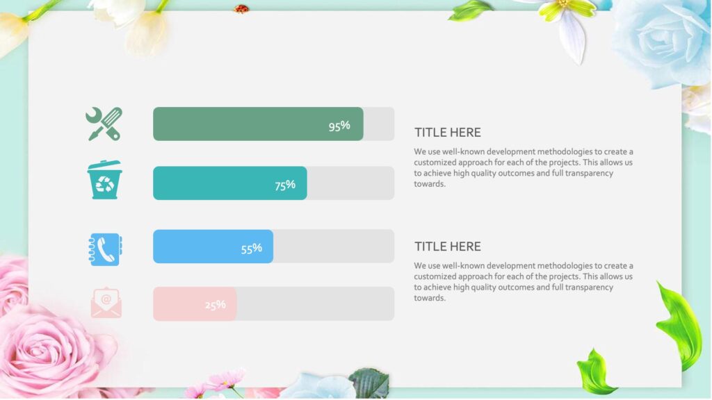 Rose Frame Powerpoint Templates - Border & Frames, Flowers Backgrounds